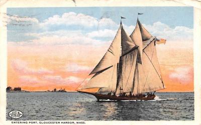 Entering Port Gloucester, Massachusetts Postcard