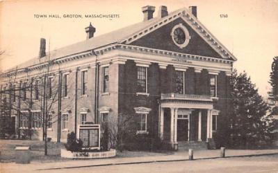 Town Hall Groton, Massachusetts Postcard