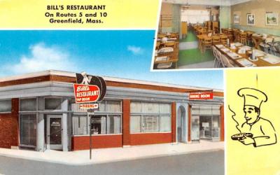 Bill's Restaurant Greenfield , Massachusetts Postcard