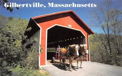 Covered Bridge Gilbertville, Massachusetts Postcard