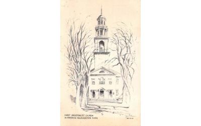 First Universalist Church Gloucester, Massachusetts Postcard