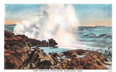 Surf & Rocks Gloucester, Massachusetts Postcard