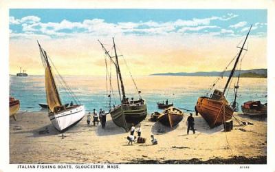 Italian Fishing Boats Gloucester, Massachusetts Postcard
