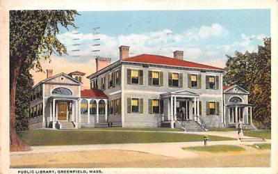 Public Library Greenfield, Massachusetts Postcard