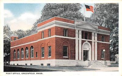 Post Office Greenfield, Massachusetts Postcard
