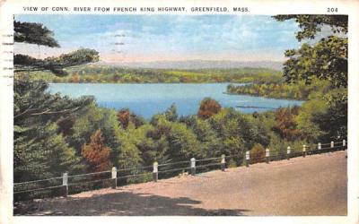 View of Conn. River Greenfield, Massachusetts Postcard