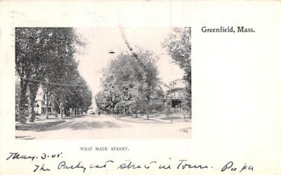 West Main Street Greenfield, Massachusetts Postcard