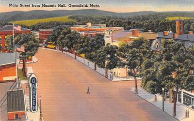Main Street Greenfield, Massachusetts Postcard