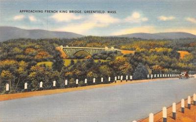 Approaching French King Bridge Greenfield, Massachusetts Postcard