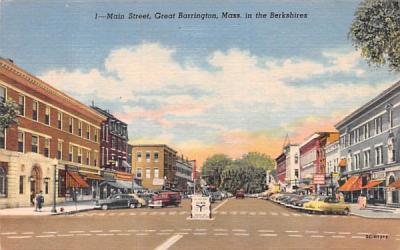 Main Street  Great Barrington, Massachusetts Postcard
