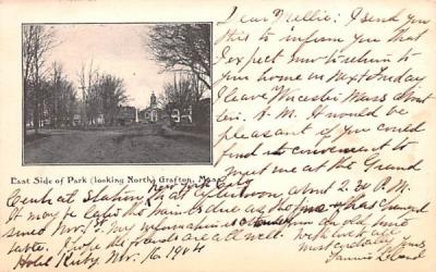 East Side of Park Grafton, Massachusetts Postcard