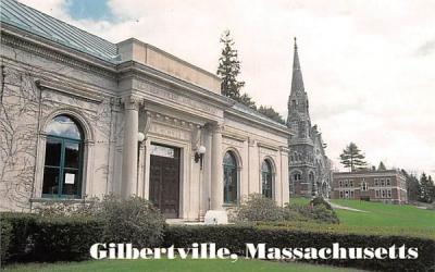 Public Library, Trinitarian Congregational Church Gilbertville, Massachusetts Postcard