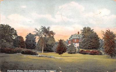 Hon. Eben S. Draper's Residence Hopedale, Massachusetts Postcard