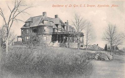 Residence of Lt. Gov. E.S. Draper Hopedale, Massachusetts Postcard