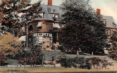 Residence of Gov. Eben S. Draper Hopedale, Massachusetts Postcard