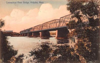 Connecticut River Bridge Holyoke, Massachusetts Postcard