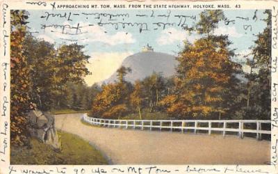 Approaching Mt. Tom Holyoke, Massachusetts Postcard