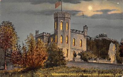 Winnekenni Castle by Moonlight Haverhill, Massachusetts Postcard