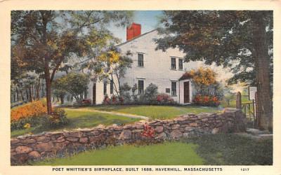 Poet Whittier's Birthplace Haverhill, Massachusetts Postcard