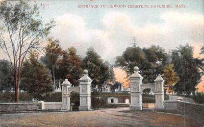 Entrance to Linwood Cemetery Haverhill, Massachusetts Postcard