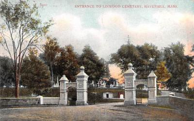 Entrance to Linwood Cemetery Haverhill, Massachusetts Postcard