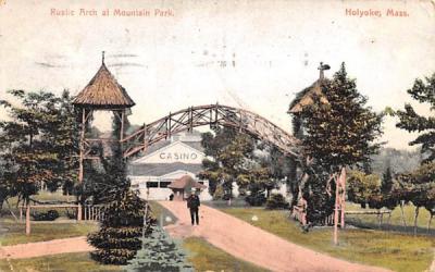 Rustic Arch at Mountain Park Holyoke, Massachusetts Postcard