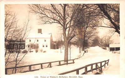Winter at Whittier's Birthplace Haverhill, Massachusetts Postcard