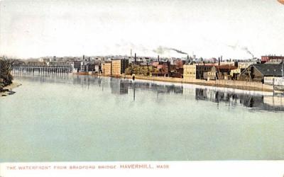 The Waterfront from Bradford Bridge Haverhill, Massachusetts Postcard