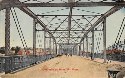 County Bridge Haverhill, Massachusetts Postcard