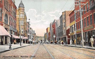 Merrimac Street Haverhill, Massachusetts Postcard