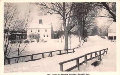 Winter at Whittier's Birthplace Haverhill, Massachusetts Postcard