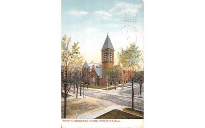 Second Congregational Church Holyoke, Massachusetts Postcard