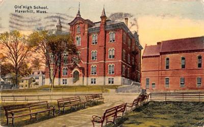 Old' High School Haverhill, Massachusetts Postcard