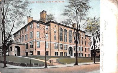 High School Hyde Park, Massachusetts Postcard