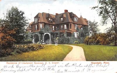 Residence of Lieutenant Governor E. S. Draper Hopedale, Massachusetts Postcard