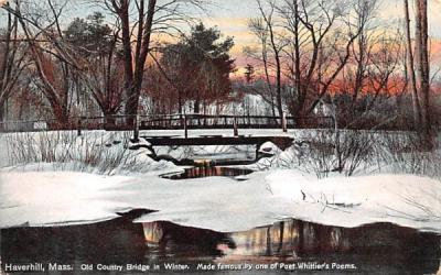 Old Country Bridge in Winter Haverhill, Massachusetts Postcard