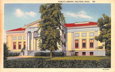 Public Library Holyoke, Massachusetts Postcard