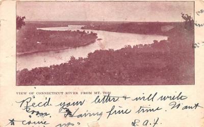 View of Connecticut River Holyoke, Massachusetts Postcard