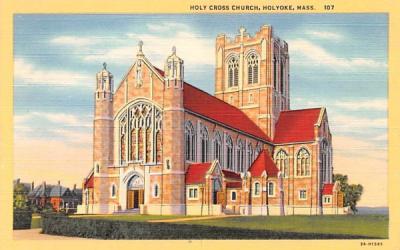 Holy Cross Church Holyoke, Massachusetts Postcard