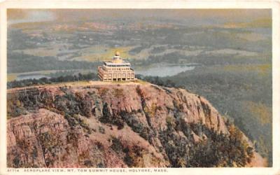 Aeroplane View Mt. Tom Summit House Holyoke, Massachusetts Postcard