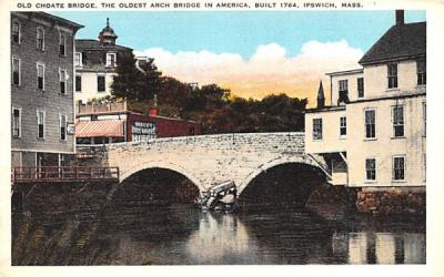 Old Choate Bridge Ipswich, Massachusetts Postcard