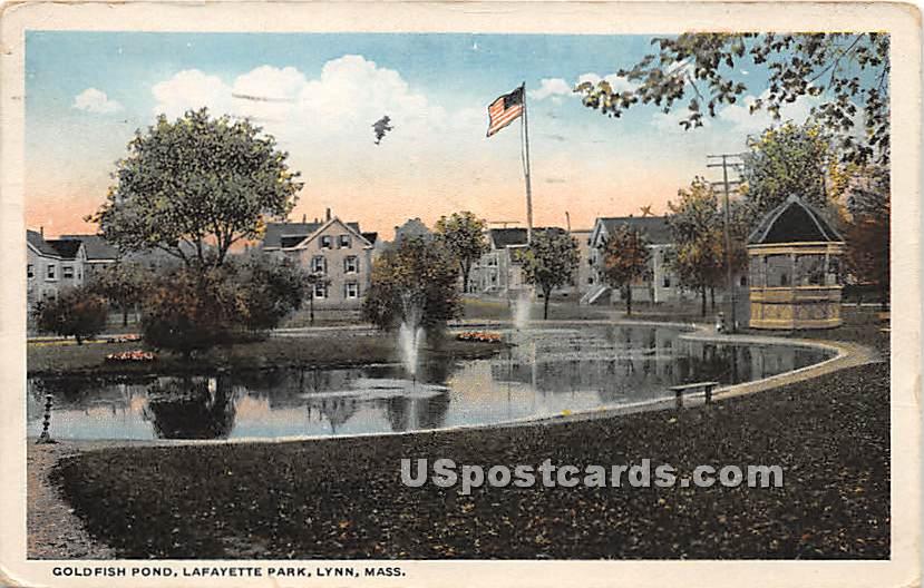 Goldfish Pond in Lafayette Park - Lynn, Massachusetts MA Postcard