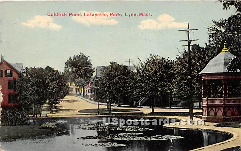 Goldfish Pond in Lafayette Park - Lynn, Massachusetts MA Postcard