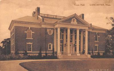 Town HallLancaster, Massachusetts Postcard