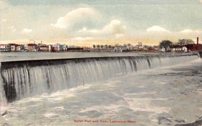 Water Fall and DamLawrence, Massachusetts Postcard