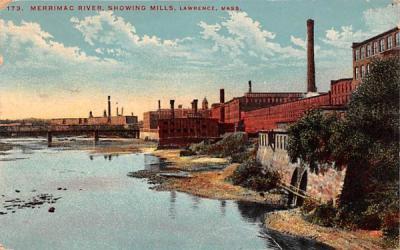 Merrimac RiverLawrence, Massachusetts Postcard