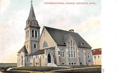 Congregationl ChurchLeicester, Massachusetts Postcard