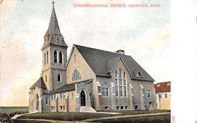 Congregationl ChurchLeicester, Massachusetts Postcard