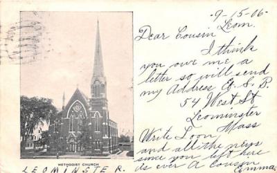 Methodist ChurchLeominster, Massachusetts Postcard