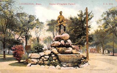 Statue of Captain ParkerLexington, Massachusetts Postcard